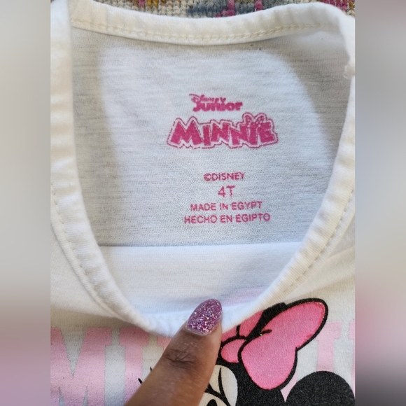 Disney Jr. Minnie Long Sleeve White Top, Size 4T - Picture 4 of 6